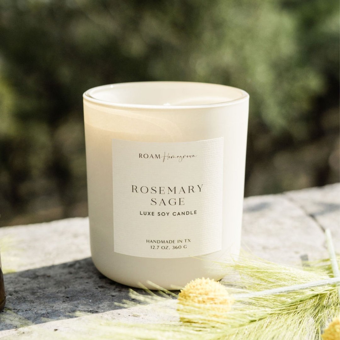 Luxe Soy Candles, Cream - ROAMHomegrownWholesale