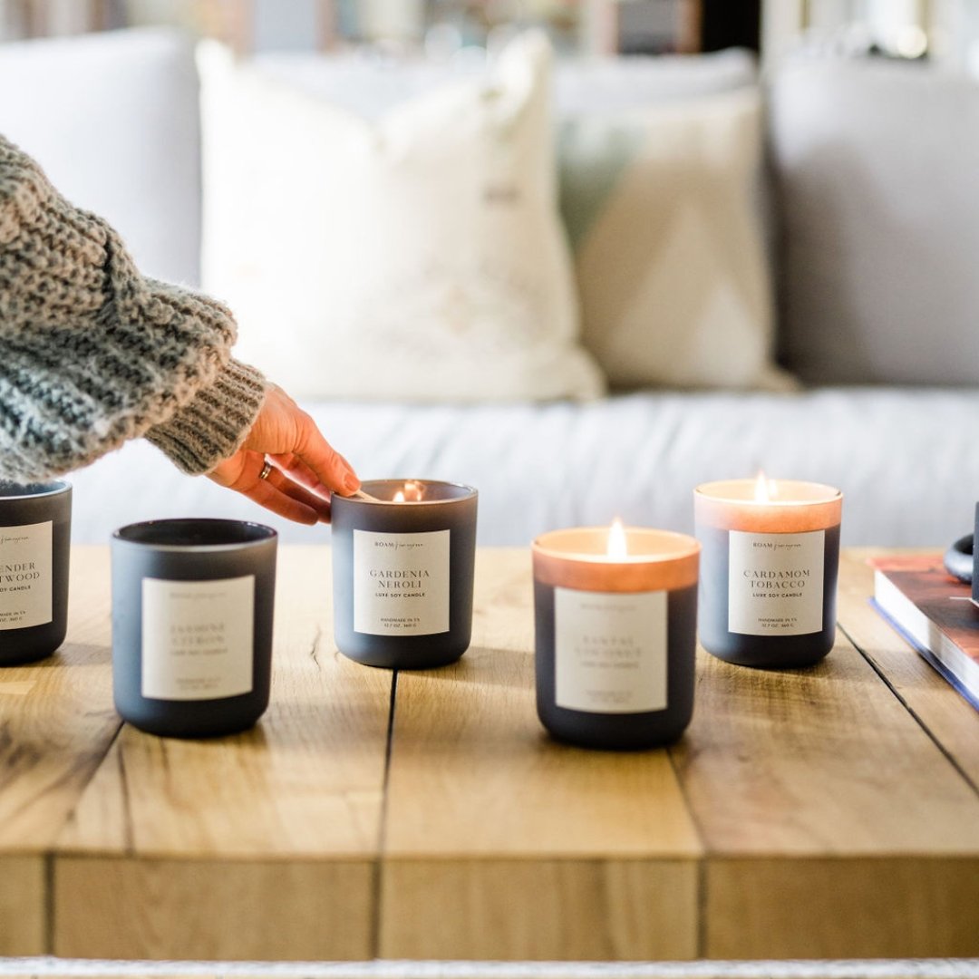 Luxe Soy Candles, Smoke ROAMHomegrownWholesale