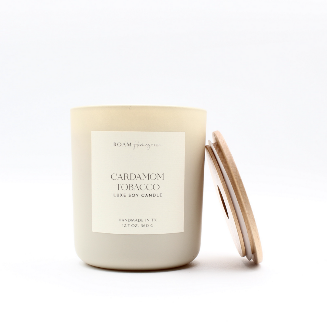 Cardamom Tobacco Luxe Soy Candle, Cream – ROAMHomegrownWholesale