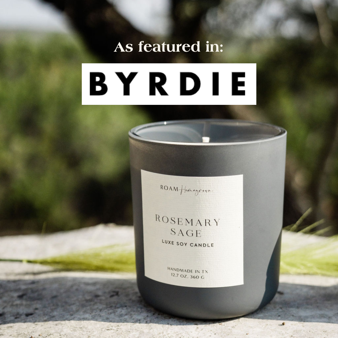 roam homegrown luxury wholesale soy candles featured in Byrdie for best mother's gifts for mom