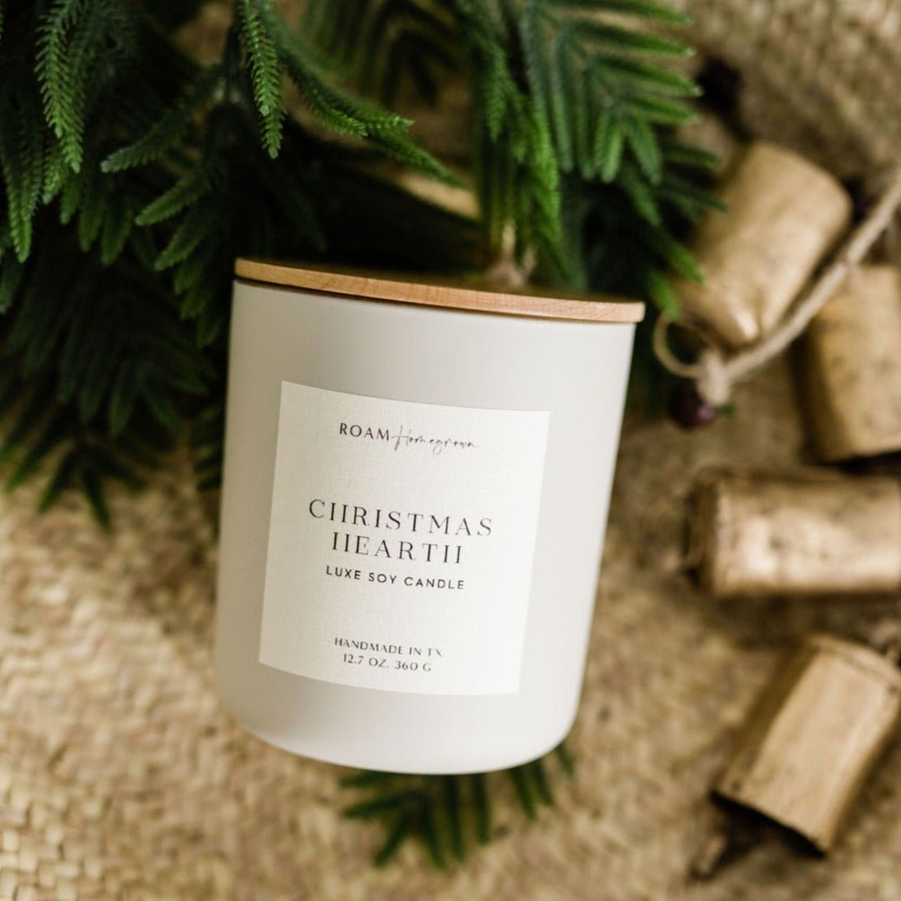 Christmas Hearth Luxury Soy Candle, 12.7 oz, Cream - ROAMHomegrownWholesale