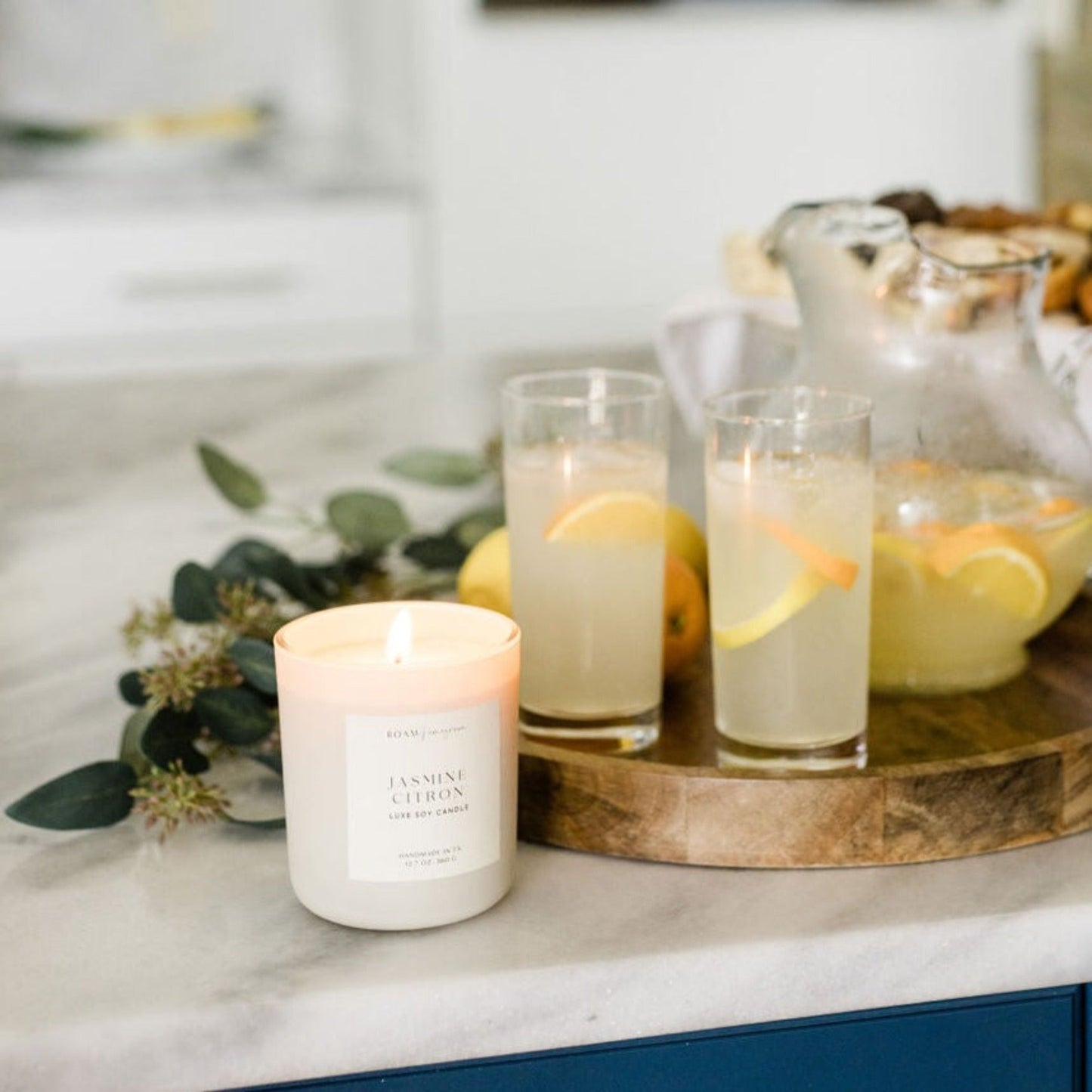 Jasmine Citron Luxe Soy Candle, Cream - ROAMHomegrownWholesale