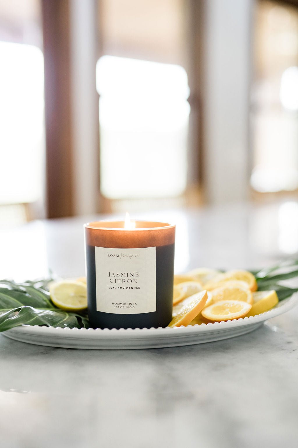 Jasmine Citron Luxe Soy Candle, Smoke - ROAMHomegrownWholesale