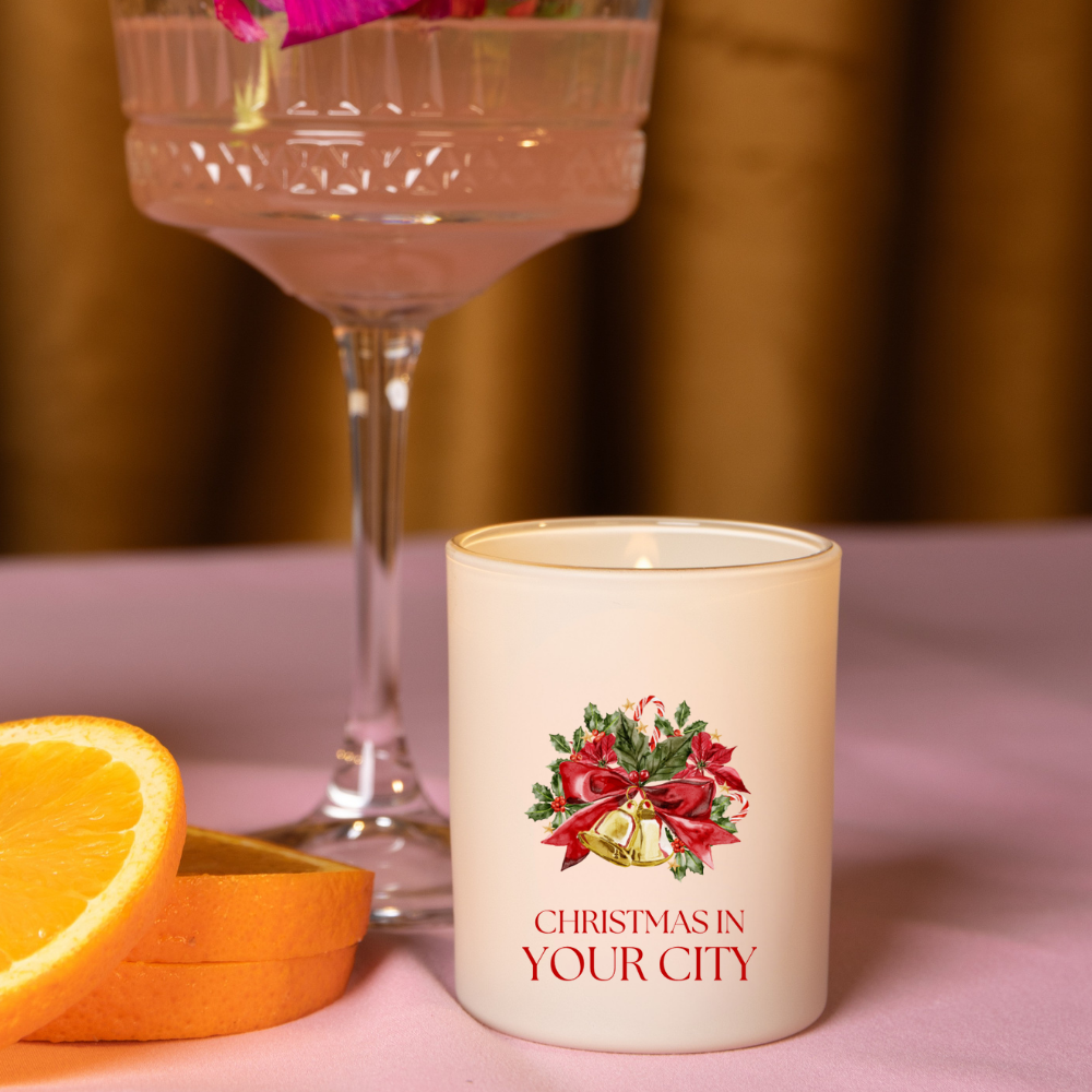 Christmas Name Drop Travel Candle, Cranberry Cinnamon