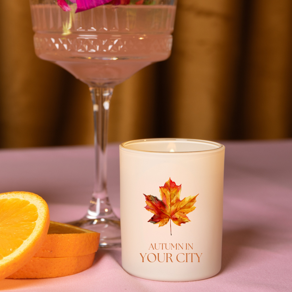 Autumn Name Drop Travel Candle, Pumpkin Cinnamon