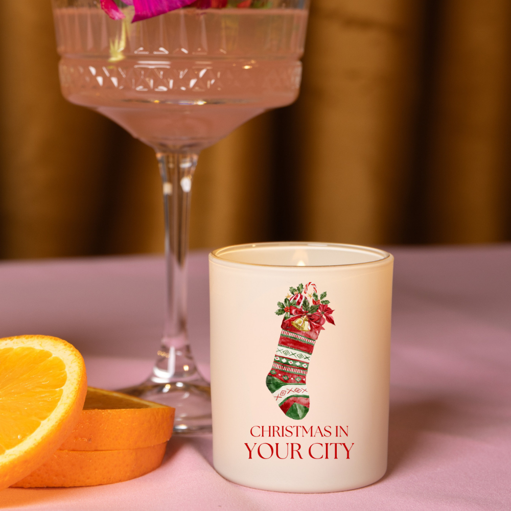 Christmas Name Drop Travel Candle, Christmas Hearth