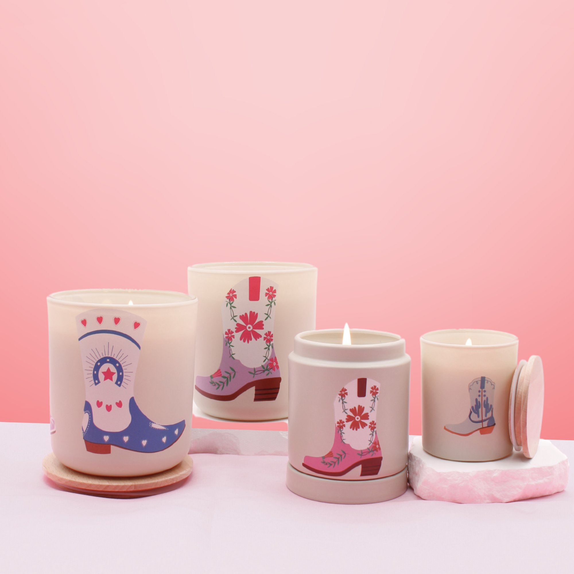 Western Boots, Travel Candle in Lavender Driftwood