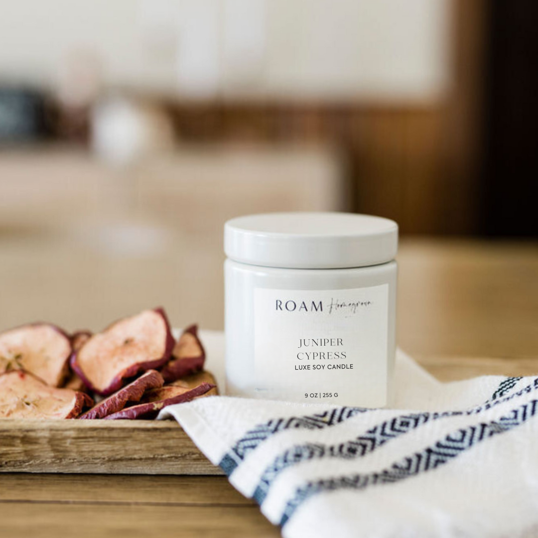 Juniper Cypress, Cream Candle, 9 oz