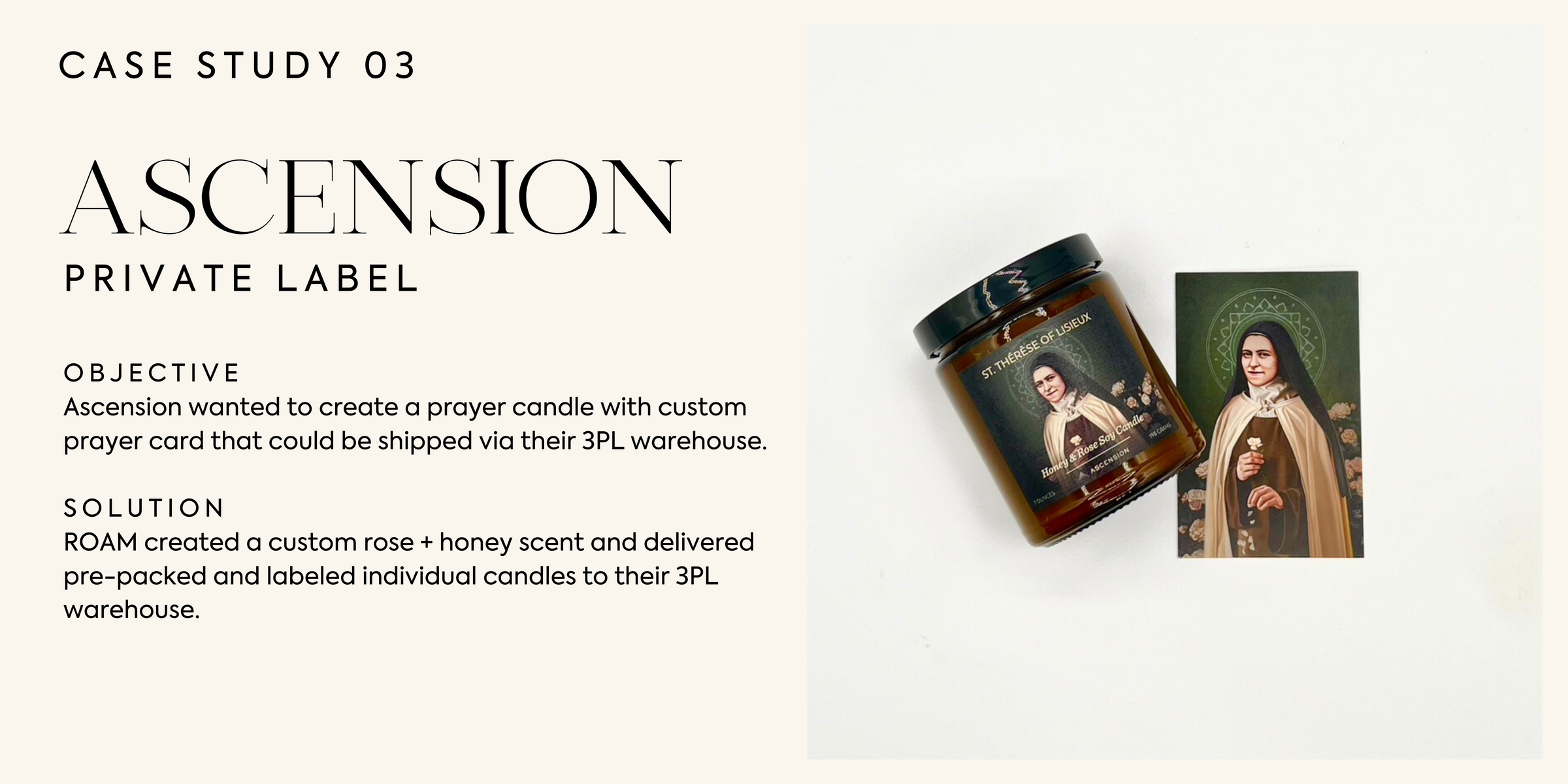 private label candle example Ascension