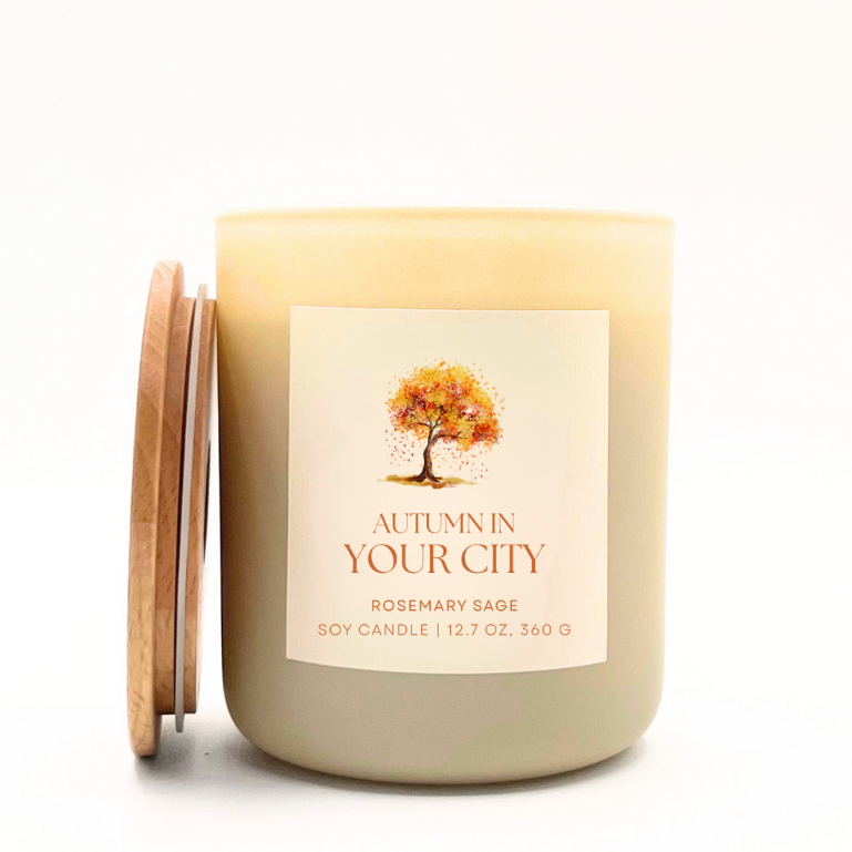 Autumn Name Drop Candle, Rosemary Sage
