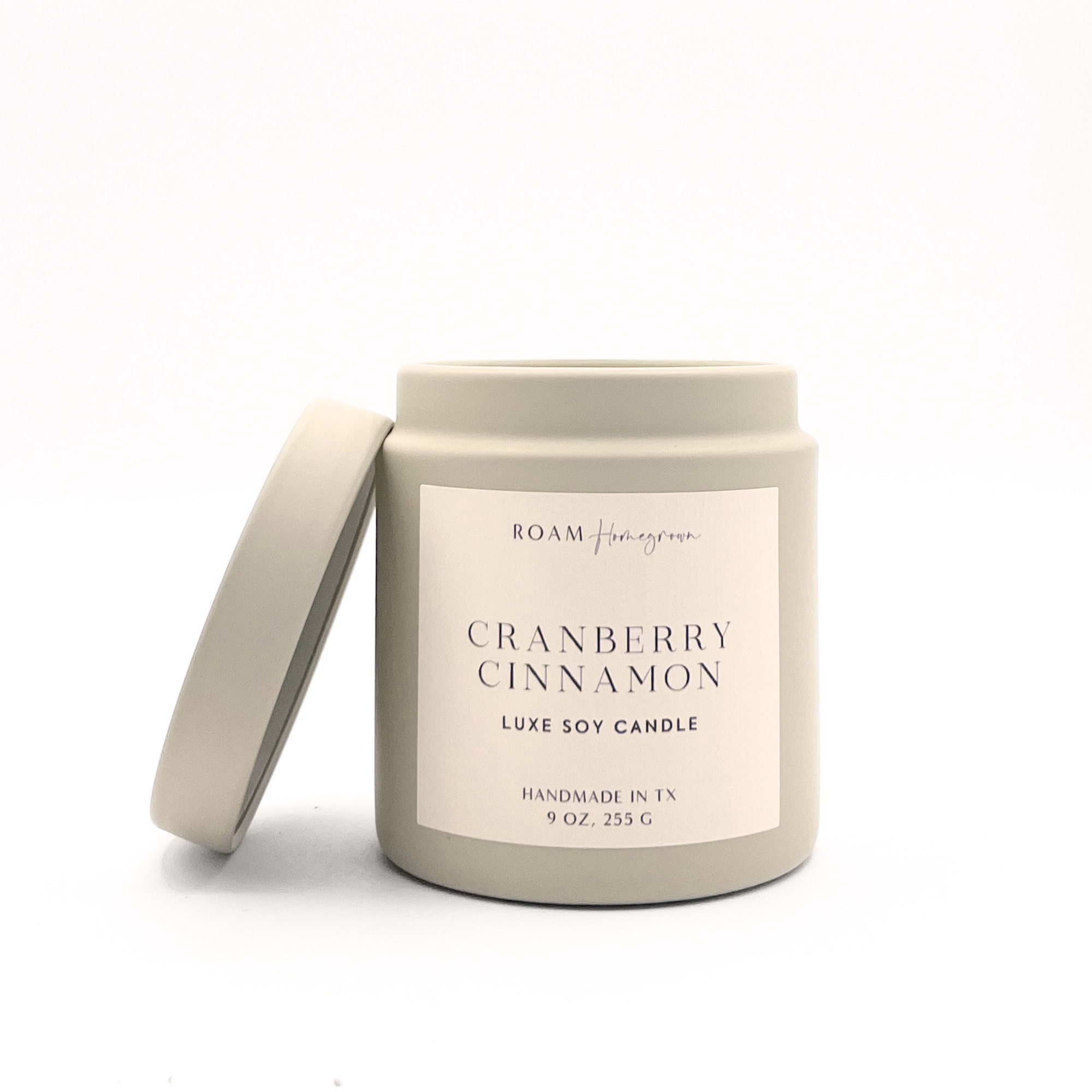 Cranberry Cinnamon, Cream Candle, 9 oz