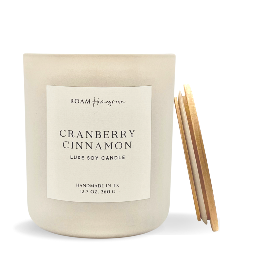 Cranberry Luxe Soy Candle, Cream