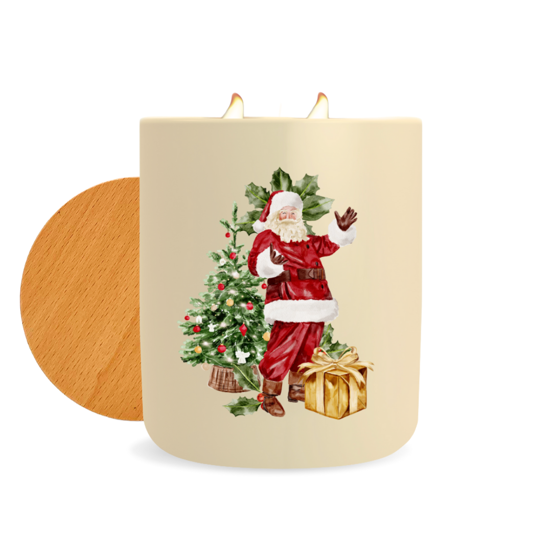 Santa Candle in Christmas Hearth