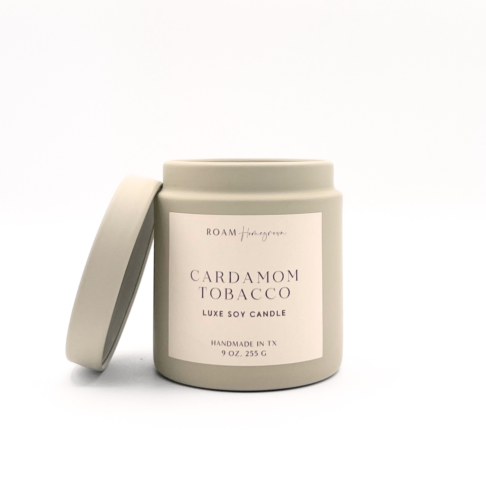 Cardamom Tobacco, Cream Candle, 9 oz