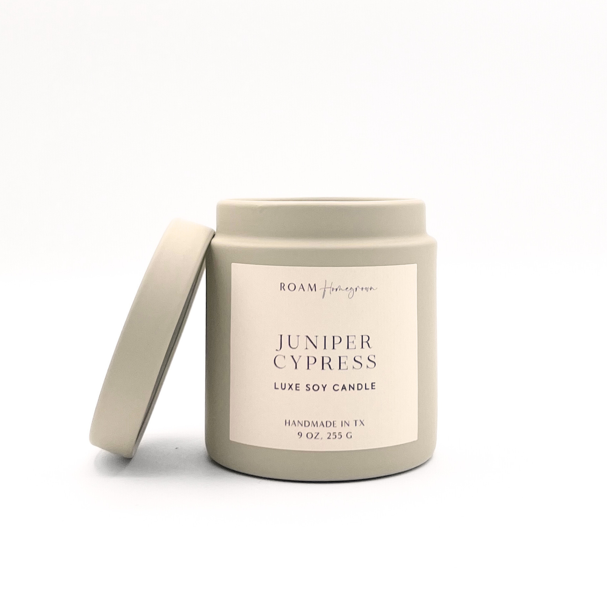 Juniper Cypress, Cream Candle, 9 oz