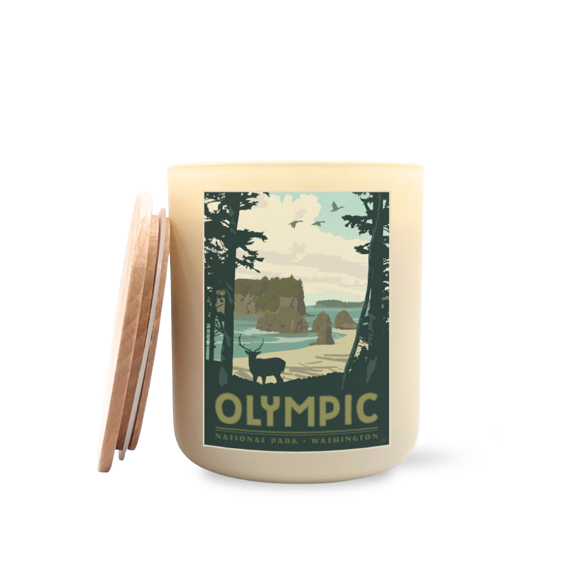 Olympic National Parks Large Printed Candle
