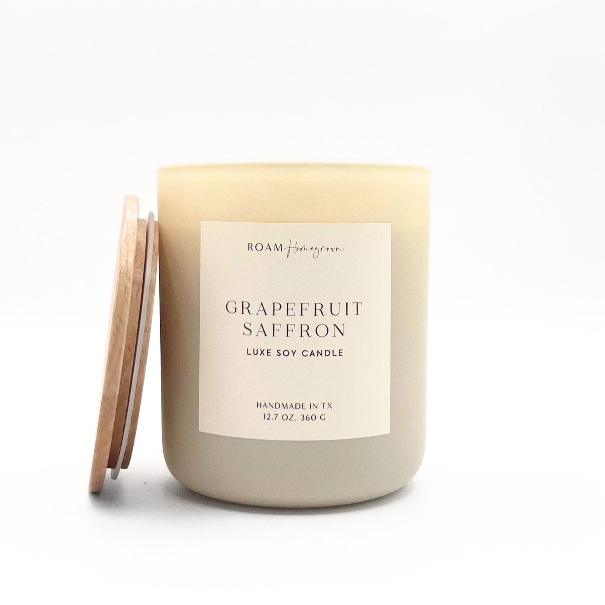 Grapefruit Saffron Luxe Soy Candle, Cream