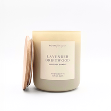 12oz Lavender Driftwood Labeled Candle in Cream (Quick Ship)