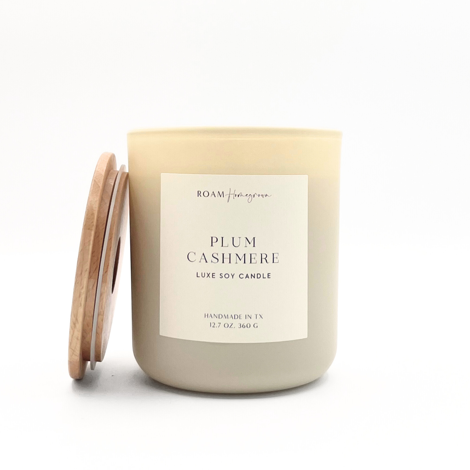 Plum Cashmere Luxe Soy Candle, Cream