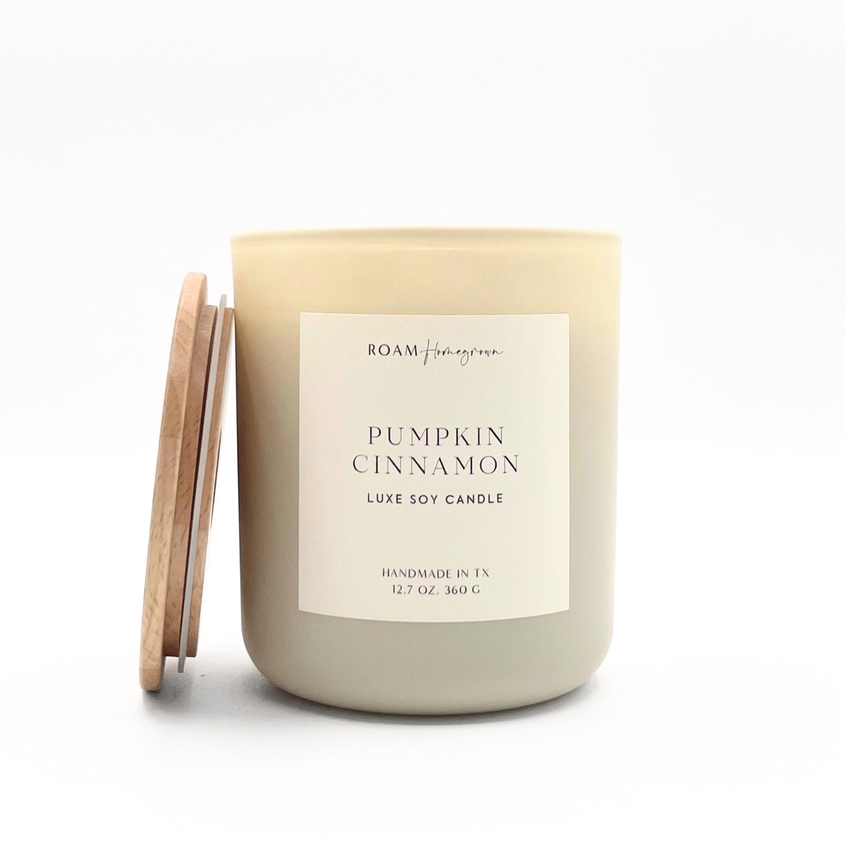 12oz Pumpkin Cinnamon Labeled Candle in Cream (Quick Ship)