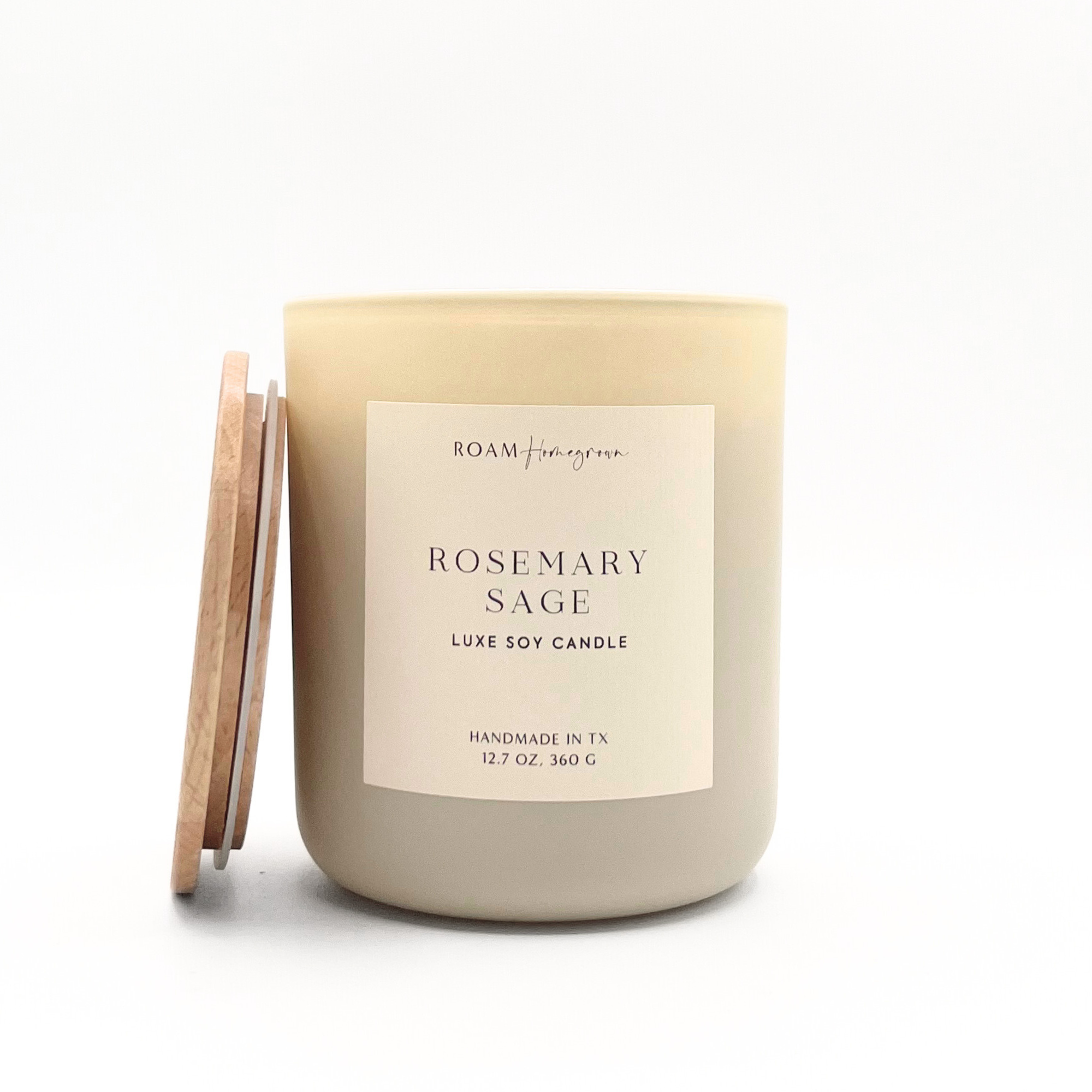 Rosemary + Sage Luxe Soy Candle, Cream