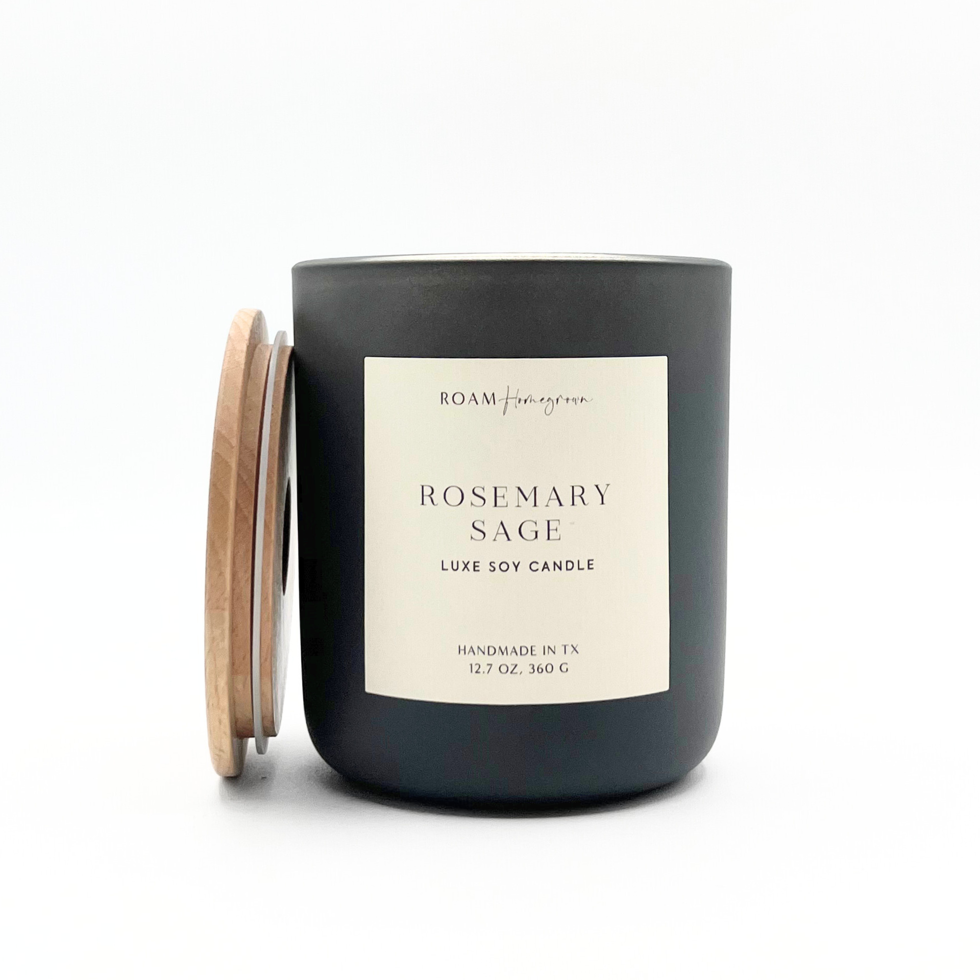 Rosemary Sage Luxe Soy Candle, Smoke