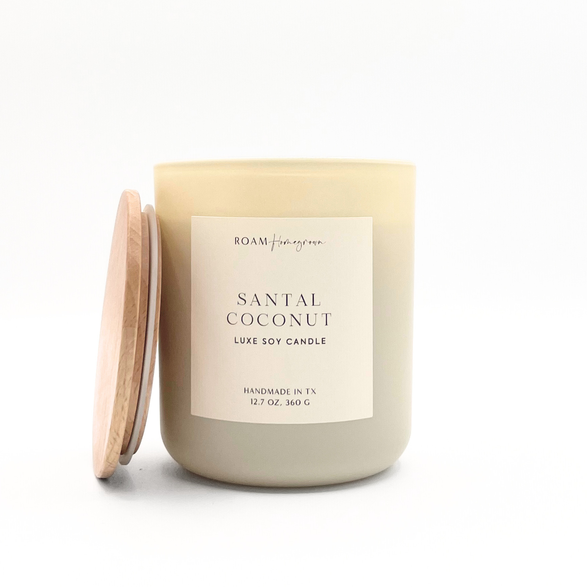 Santal Coconut Luxe Soy Candle, Cream