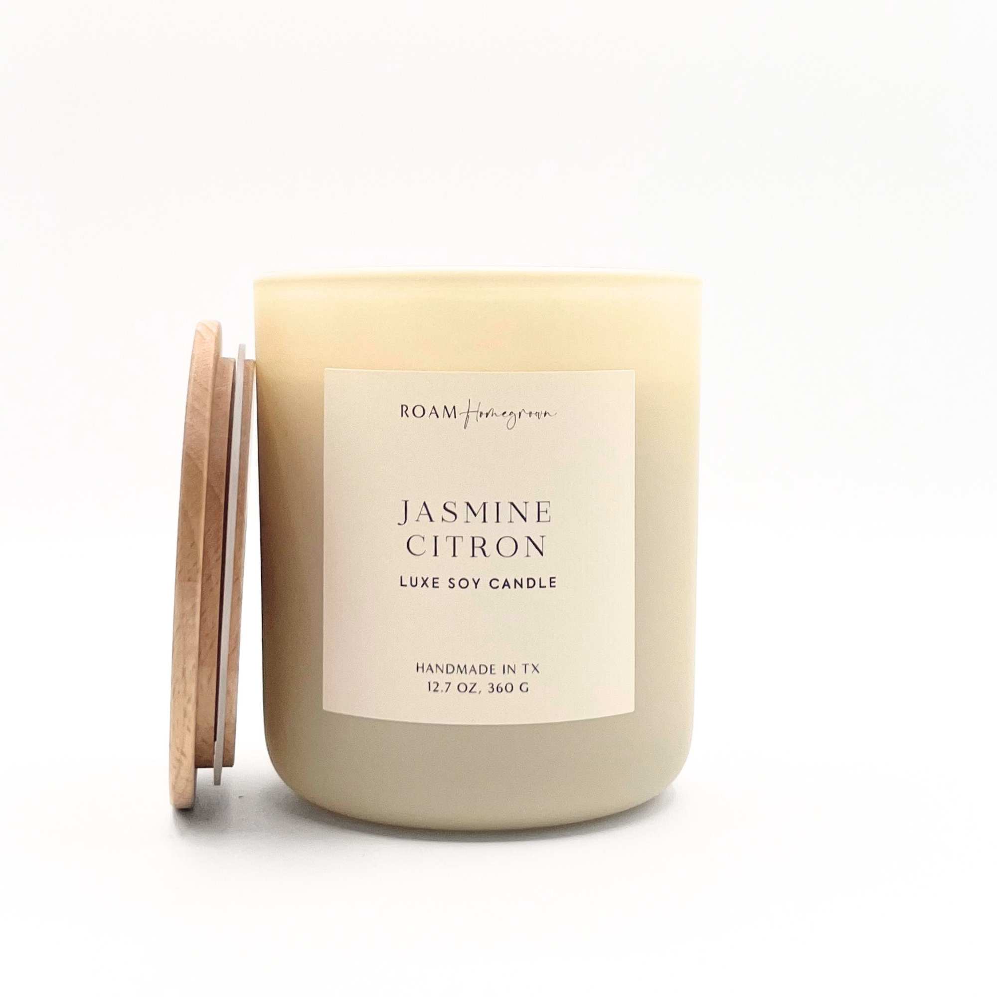 Jasmine Citron Luxe Soy Candle, Cream