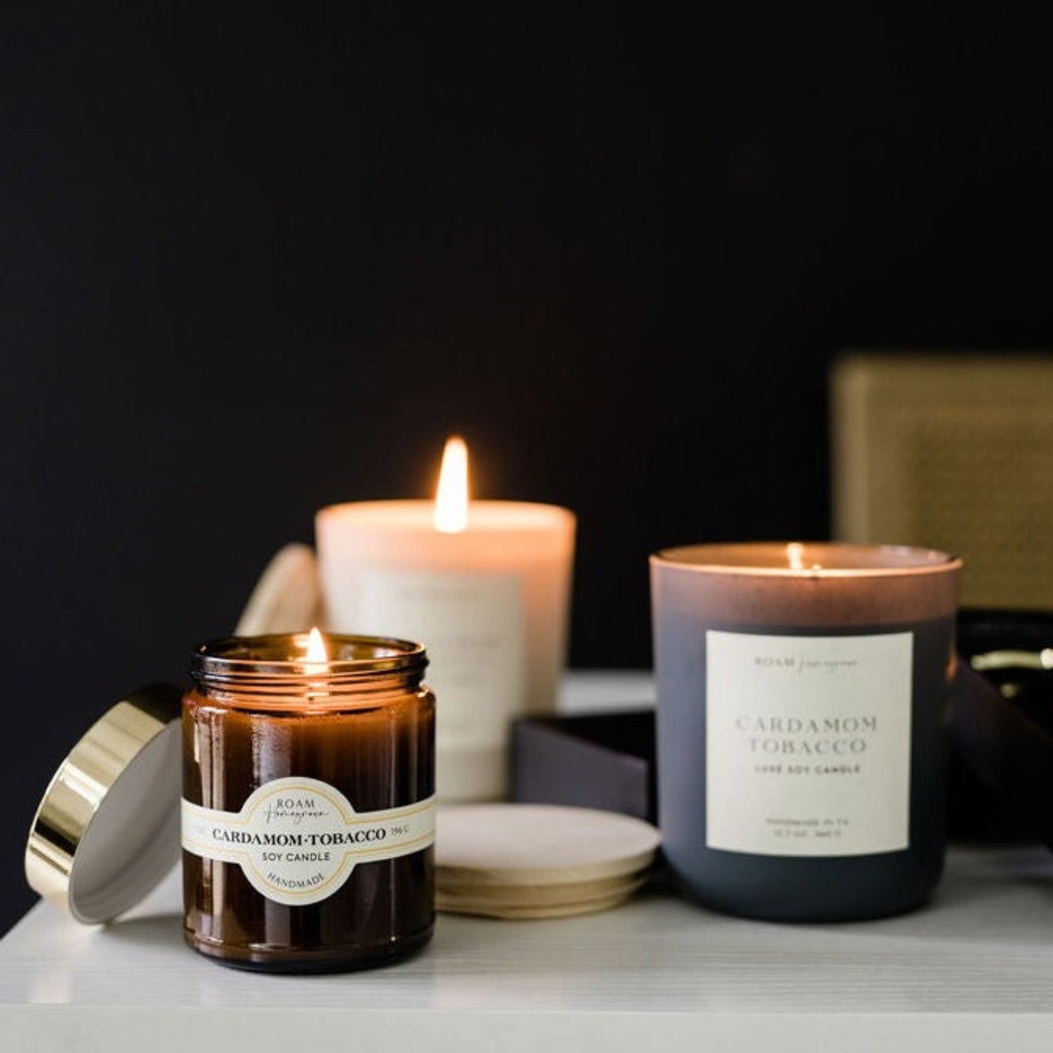 Custom candle collections, sustainable, soy wax luxury